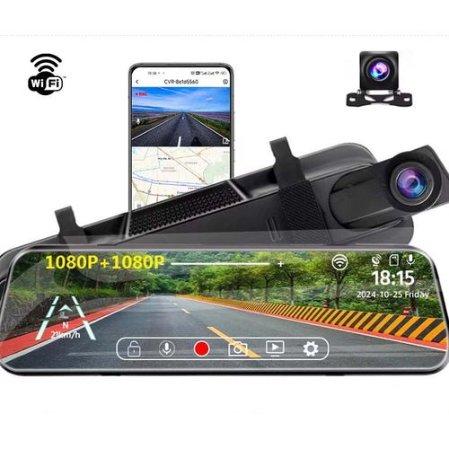 10" Touch Screen Dash Cam with Reverse Cam & WiFi product image 1