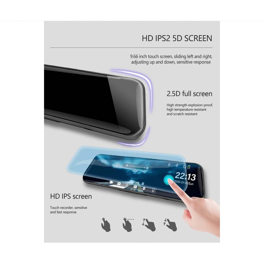 10" Touch Screen Dash Cam with Reverse Cam & WiFi product image 2