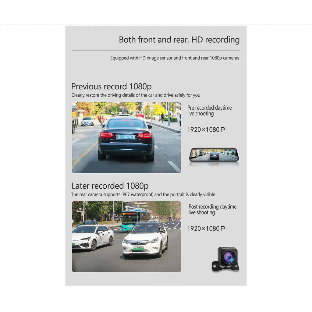 10" Touch Screen Dash Cam with Reverse Cam & WiFi product image 3