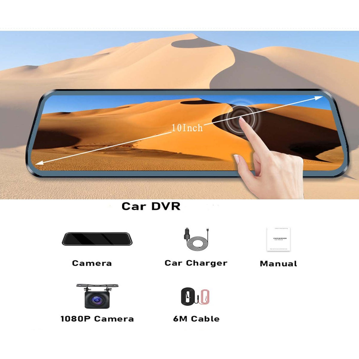 10" Touch Screen Dash Cam with reverse Camera image 3