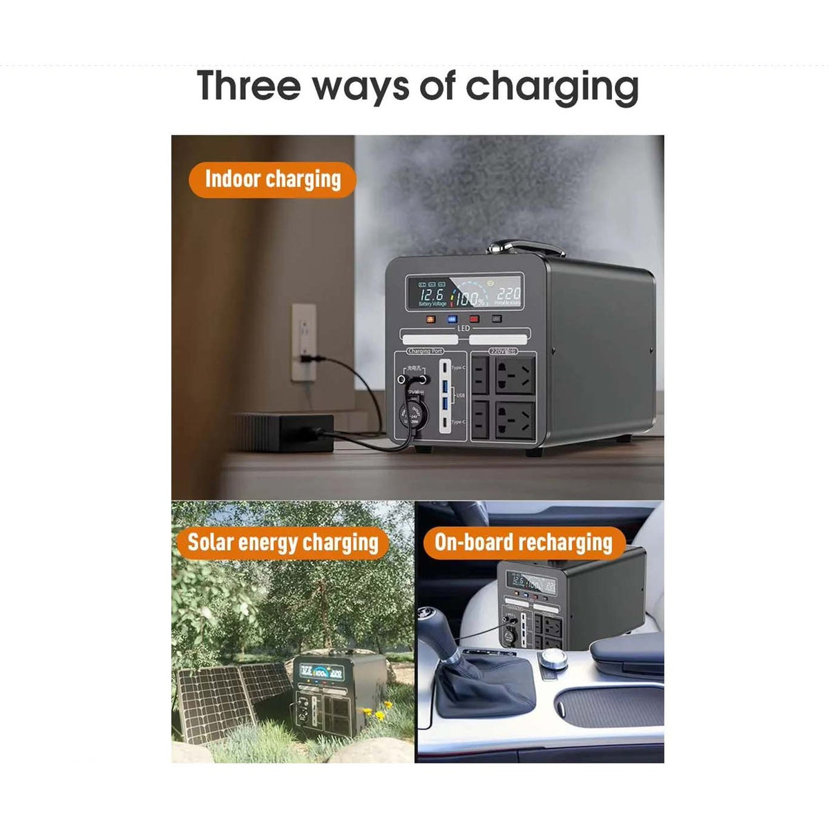 1000W Portable Power Station with 200w Solar panel product image 4