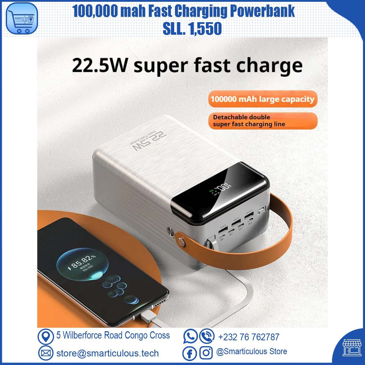 100,000mAh 22.5W Fast Charging Powerbank