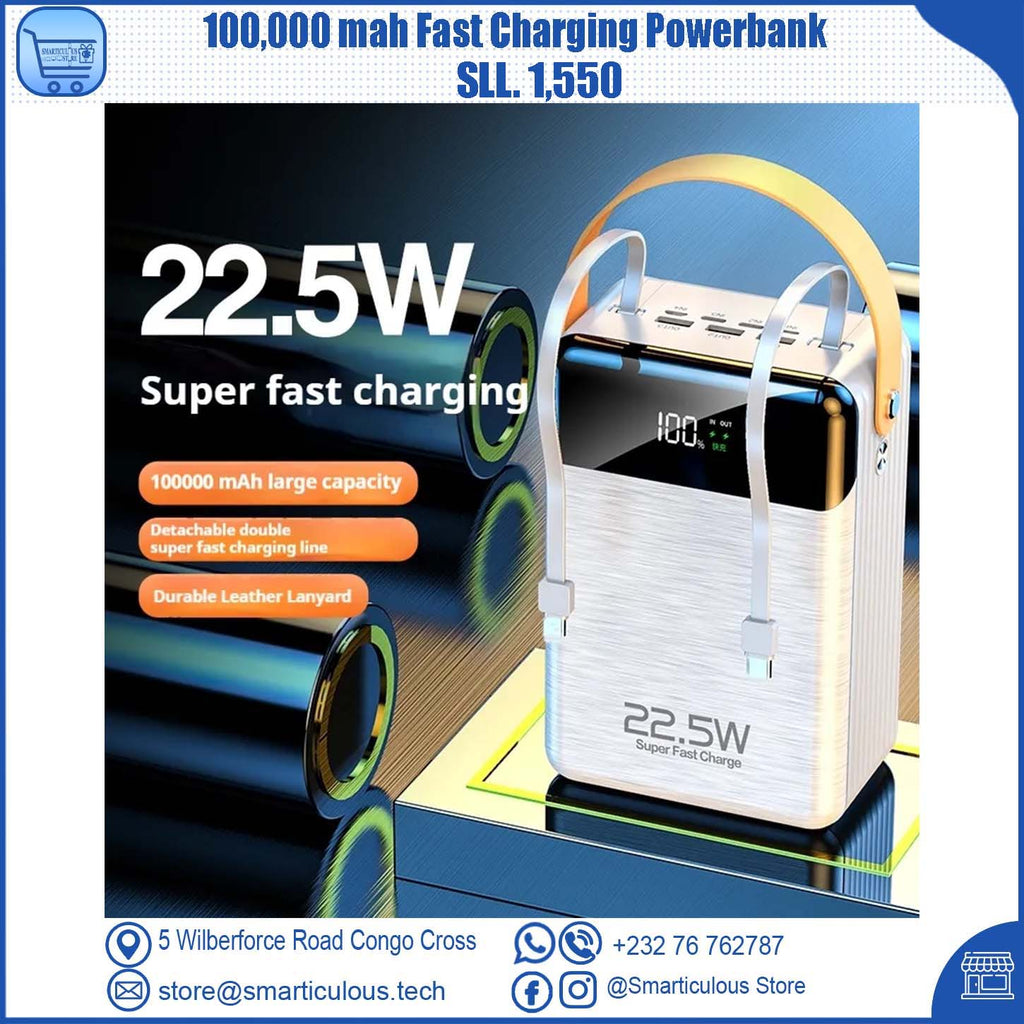 100,000mAh 22.5W Fast Charging Powerbank