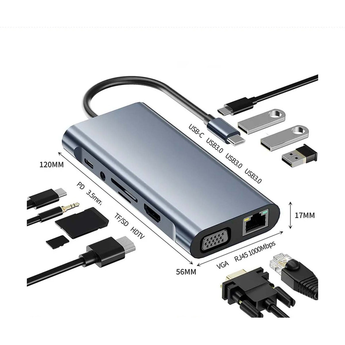 11 in 1 USB C Hub Multiport Adapter product image 1