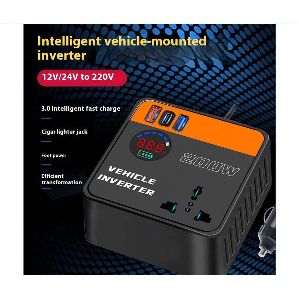 12:24V Car Inverter Converter with 200W output product image 2