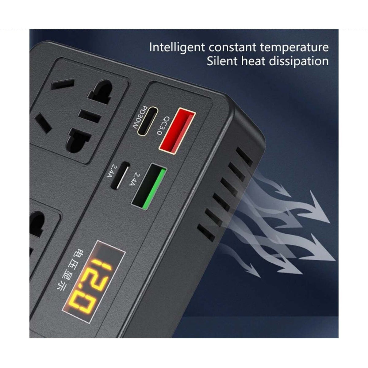 12:24V Car Inverter with Dual 200W USA output image 2