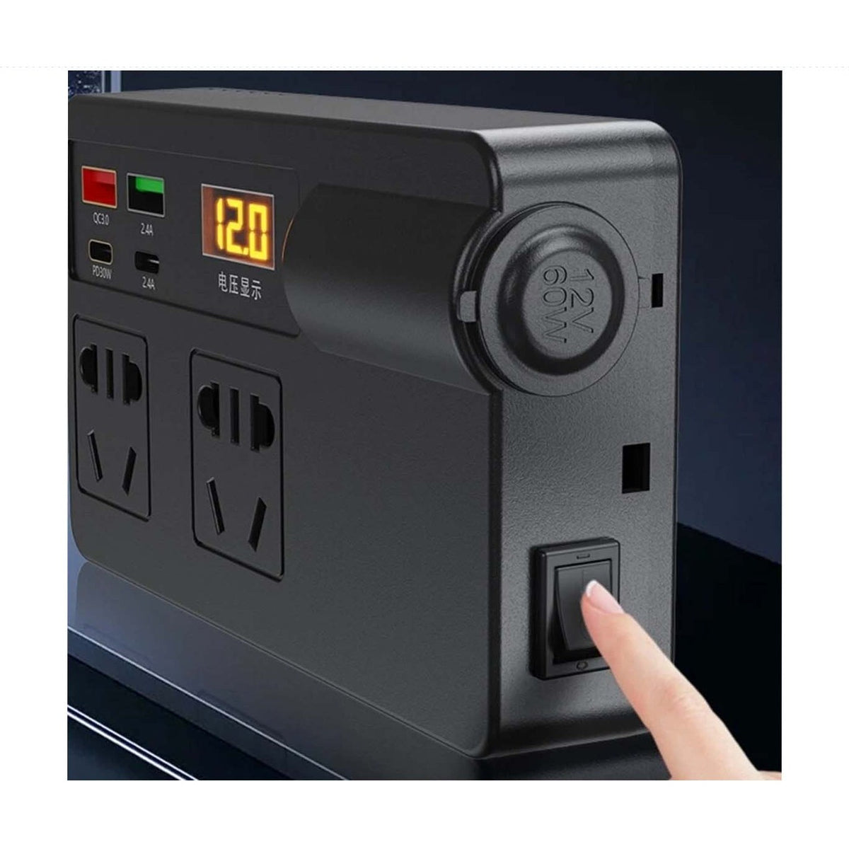 12:24V Car Inverter with Dual 200W USA output image 4