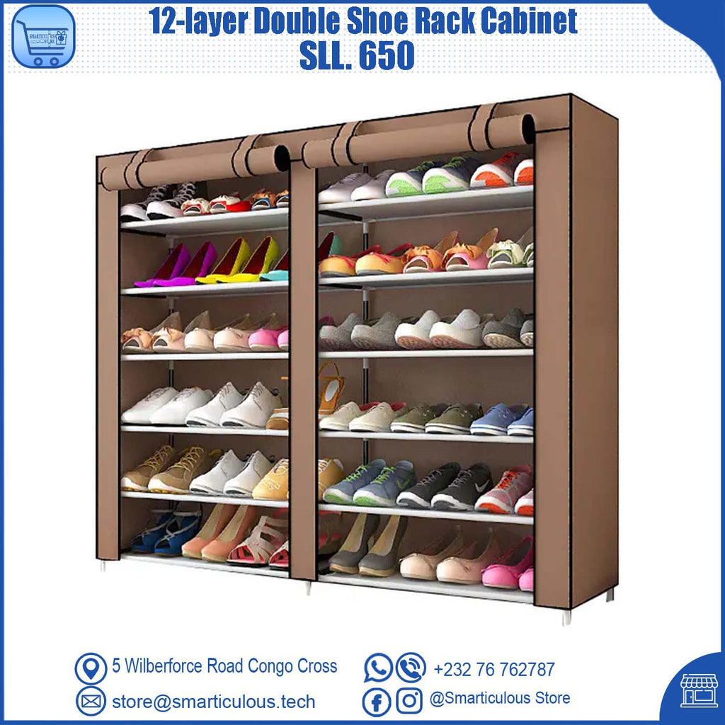 12-Layer Double Shoe Rack Cabinet