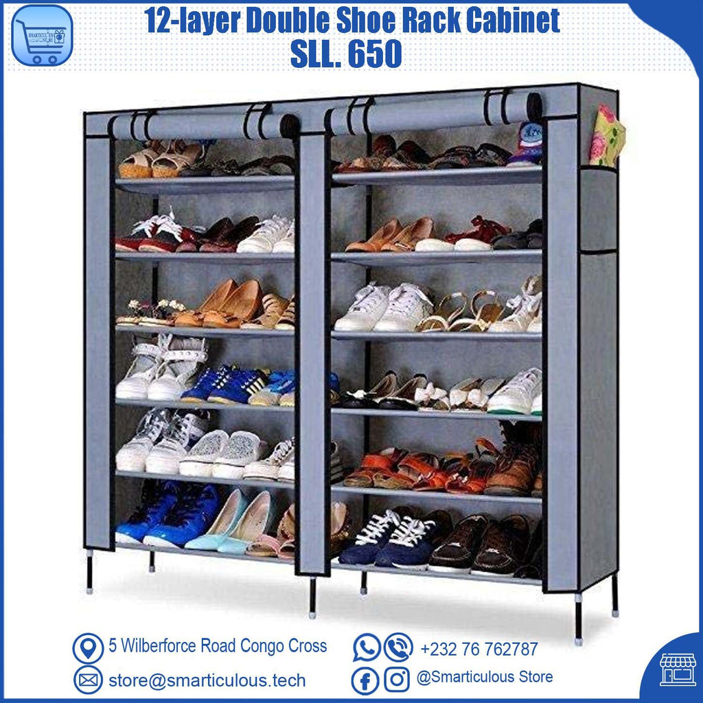 12-Layer Double Shoe Rack Cabinet