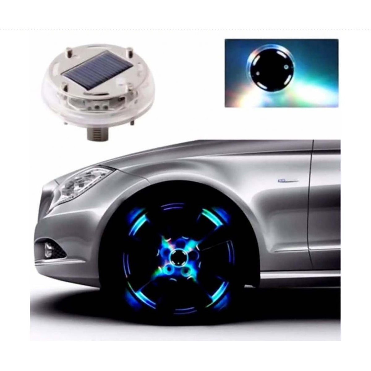 12 LED RGB Auto Solar Energy Flash Wheel Tire Rim Light featured image