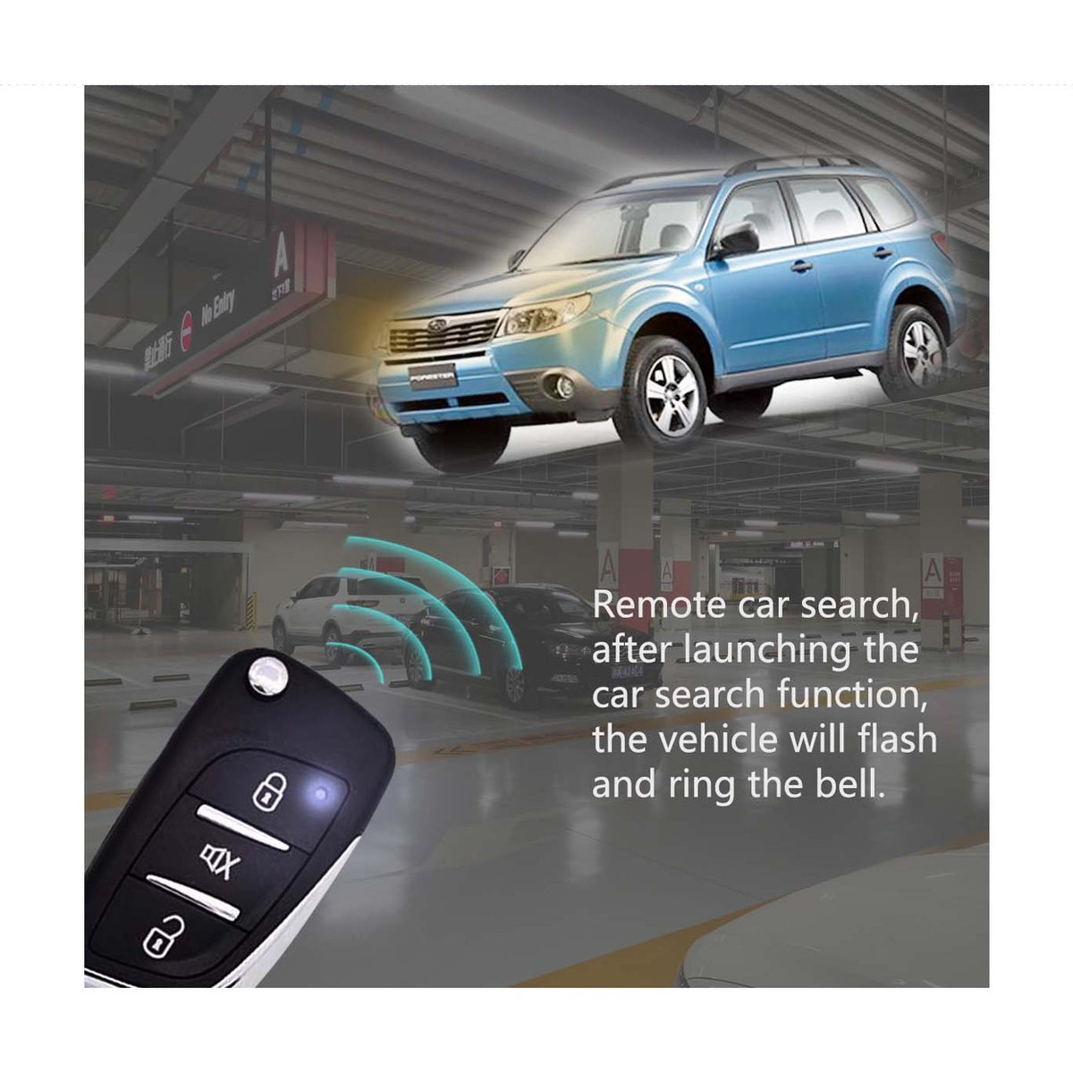 12V Universal Car Alarm System with Keyless Entry product image 4