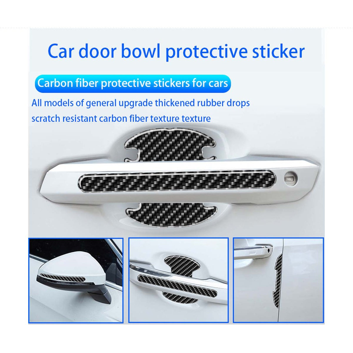 14Pcs Carbon Fiber Anti-Scratches Door Handle Sticker product image 3