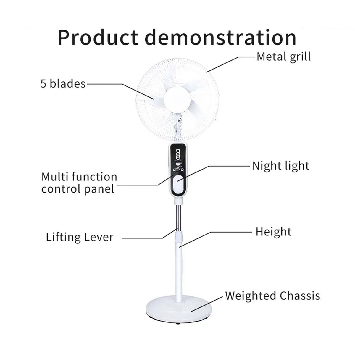 18" Solar Fan with 2 Bulb product image 3
