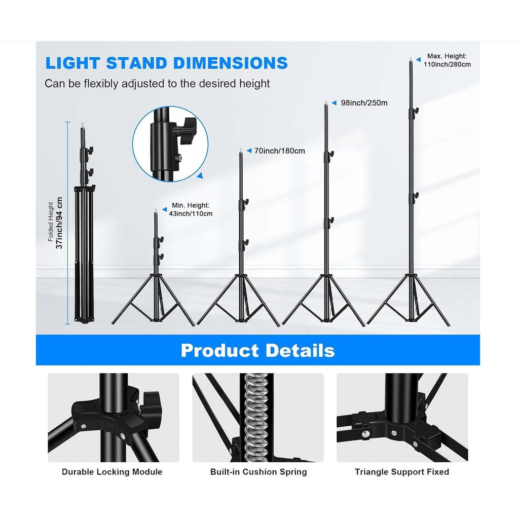 2.8M Adjustable Photography Aluminum Light Stand image 3