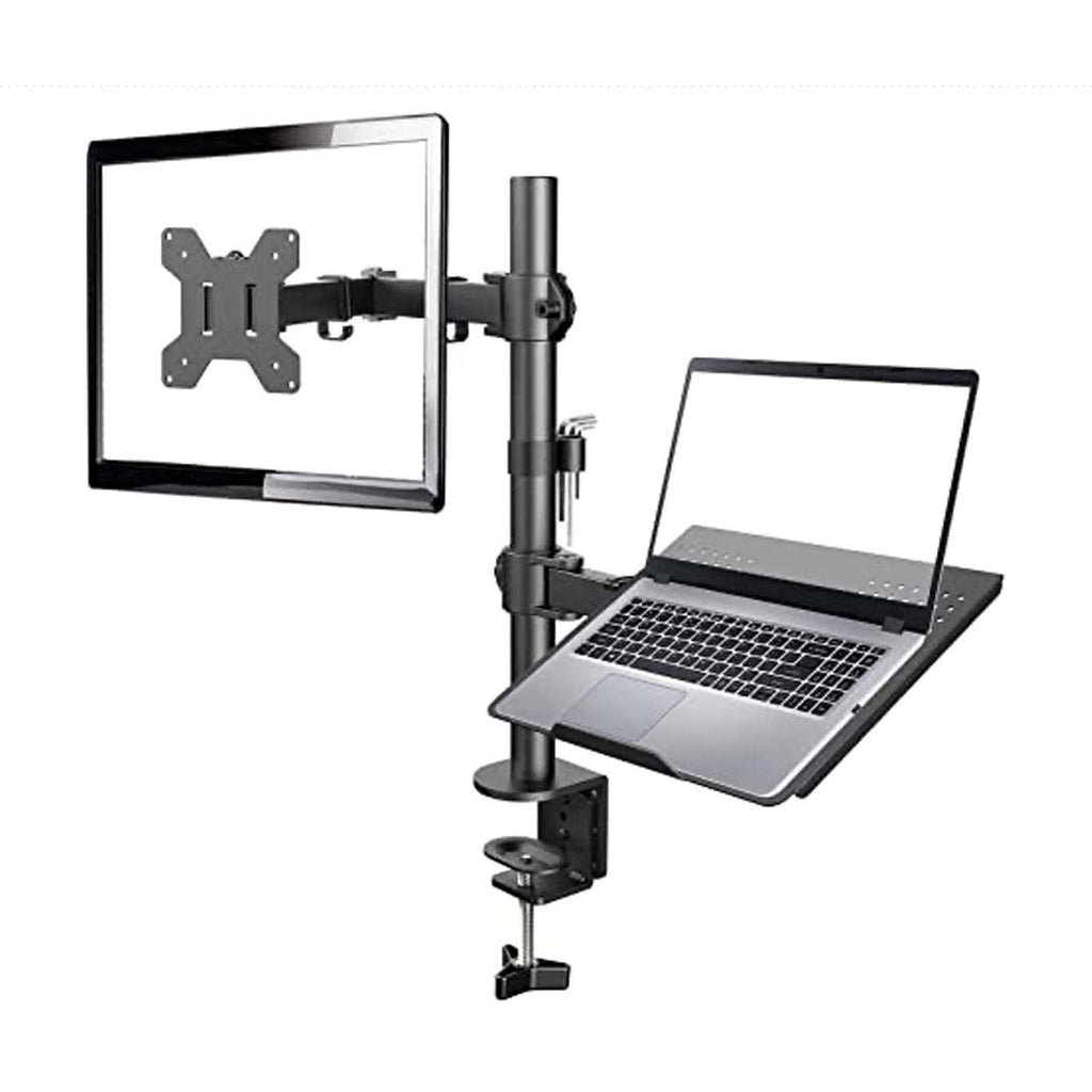 2 in 1 Adjustable Dual Monitor Stand Arms With Laptop Tray product image 1