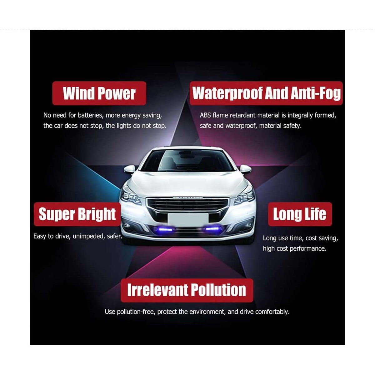 2 Pcs LED Wind Powered Vehicle Lights product image 4