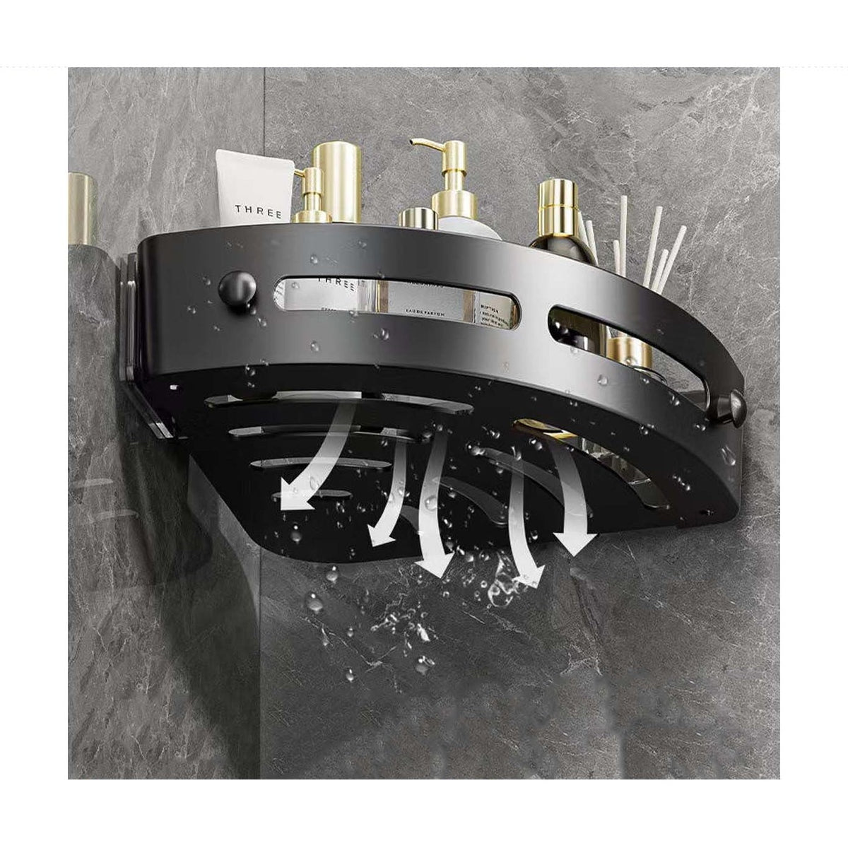 2 pcs Wall Shelf Set for Bathroom Plastic Mounted product image 3