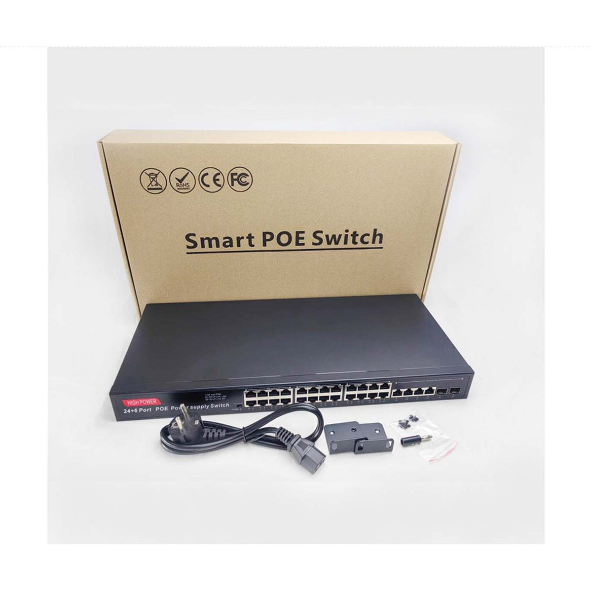 24 Port Gigabit Smart Cloud Managed POE Switch image 4