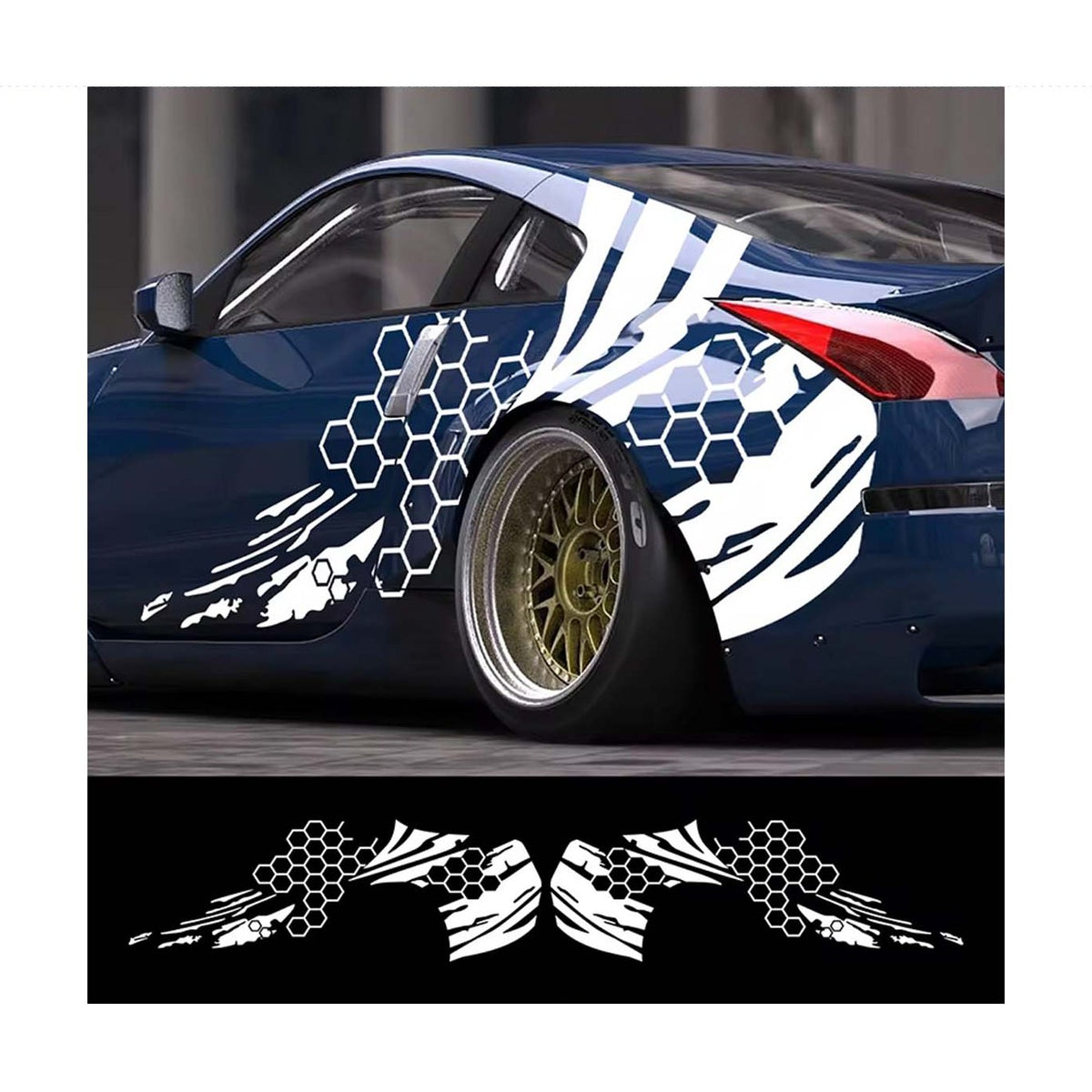 2Pcs Car Body Decal Honeycomb Design product image 2