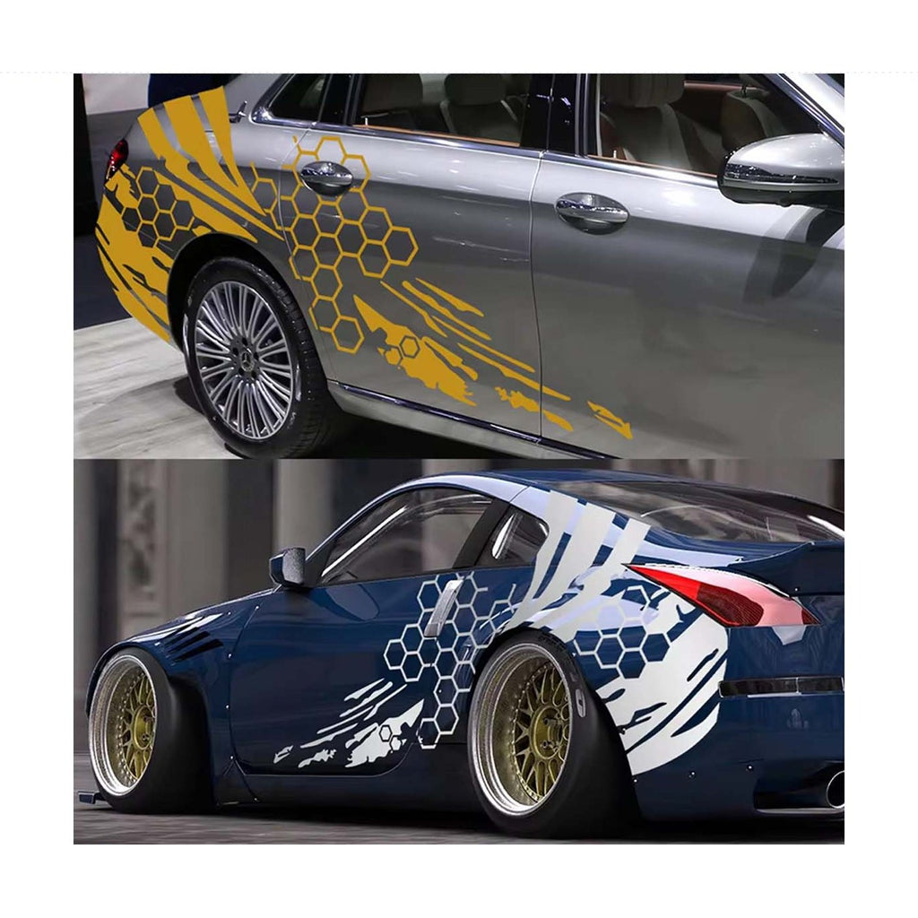2Pcs Car Body Decal Honeycomb Design product image 3
