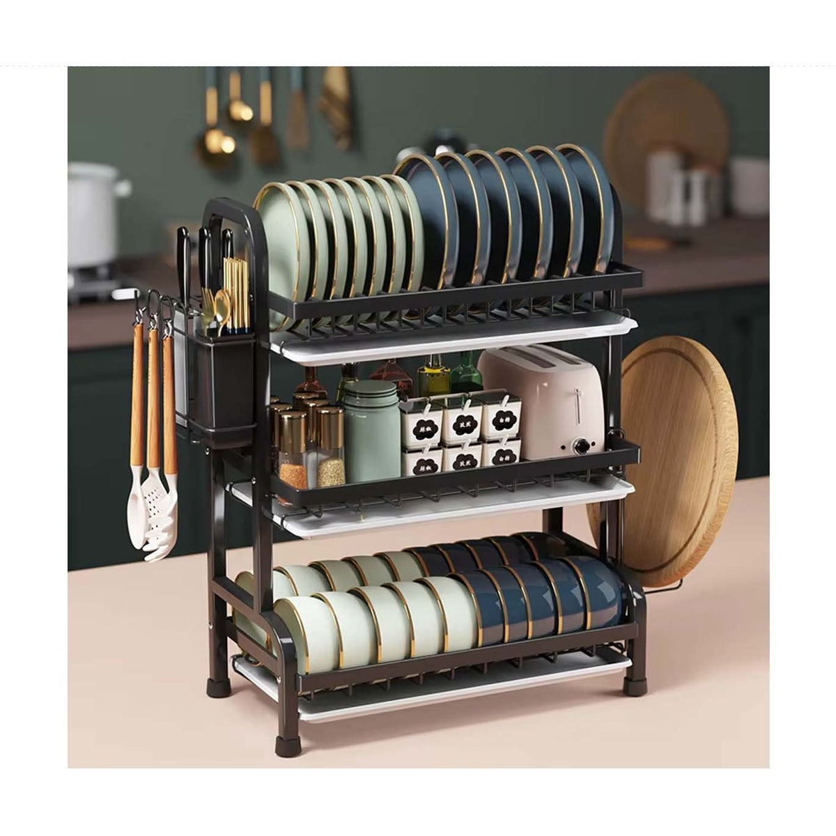 3-Tier Kitchen Dish Rack Organizers image 2