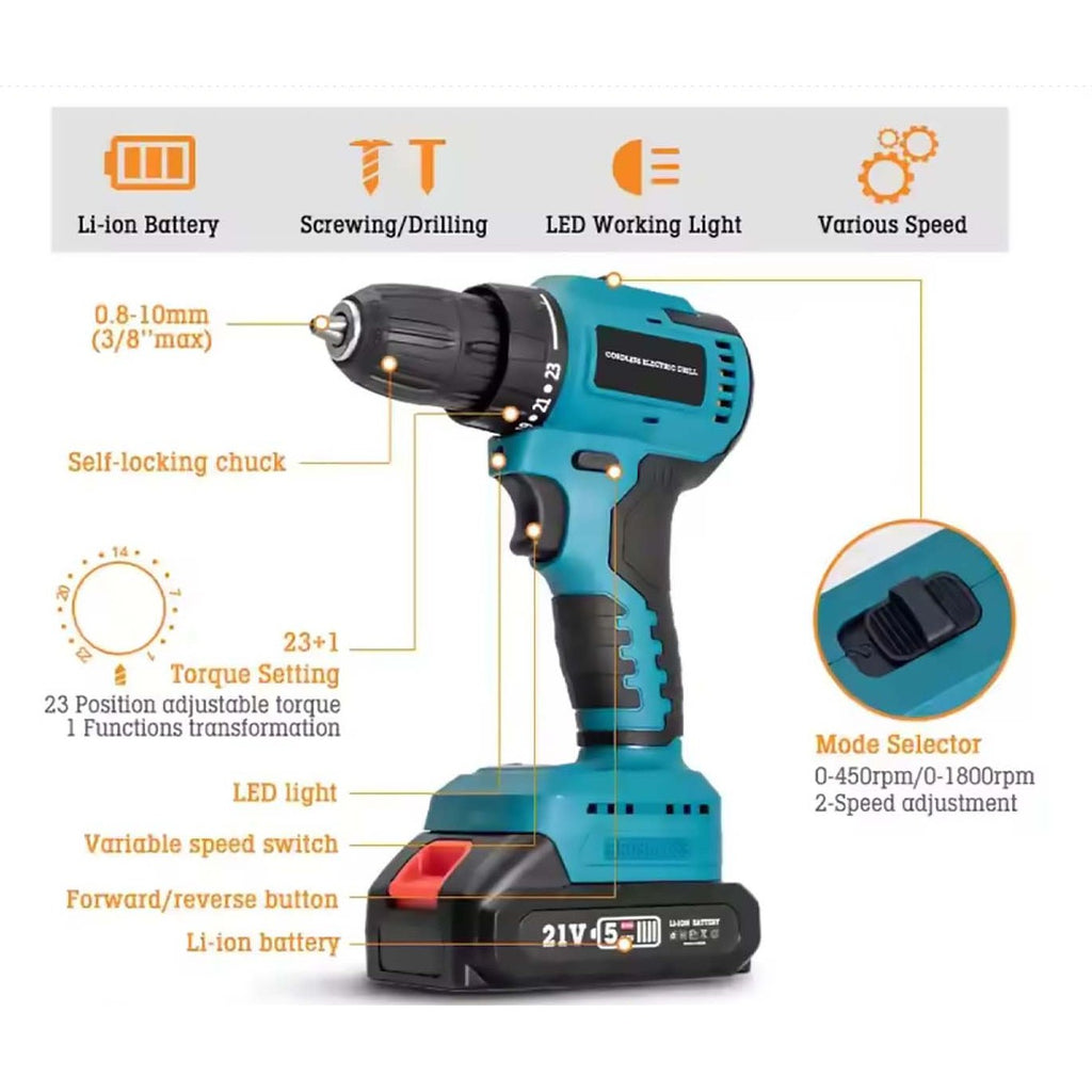 4 in 1 Rechargeable Professional Impact Drill with 3 Batteries product image 4