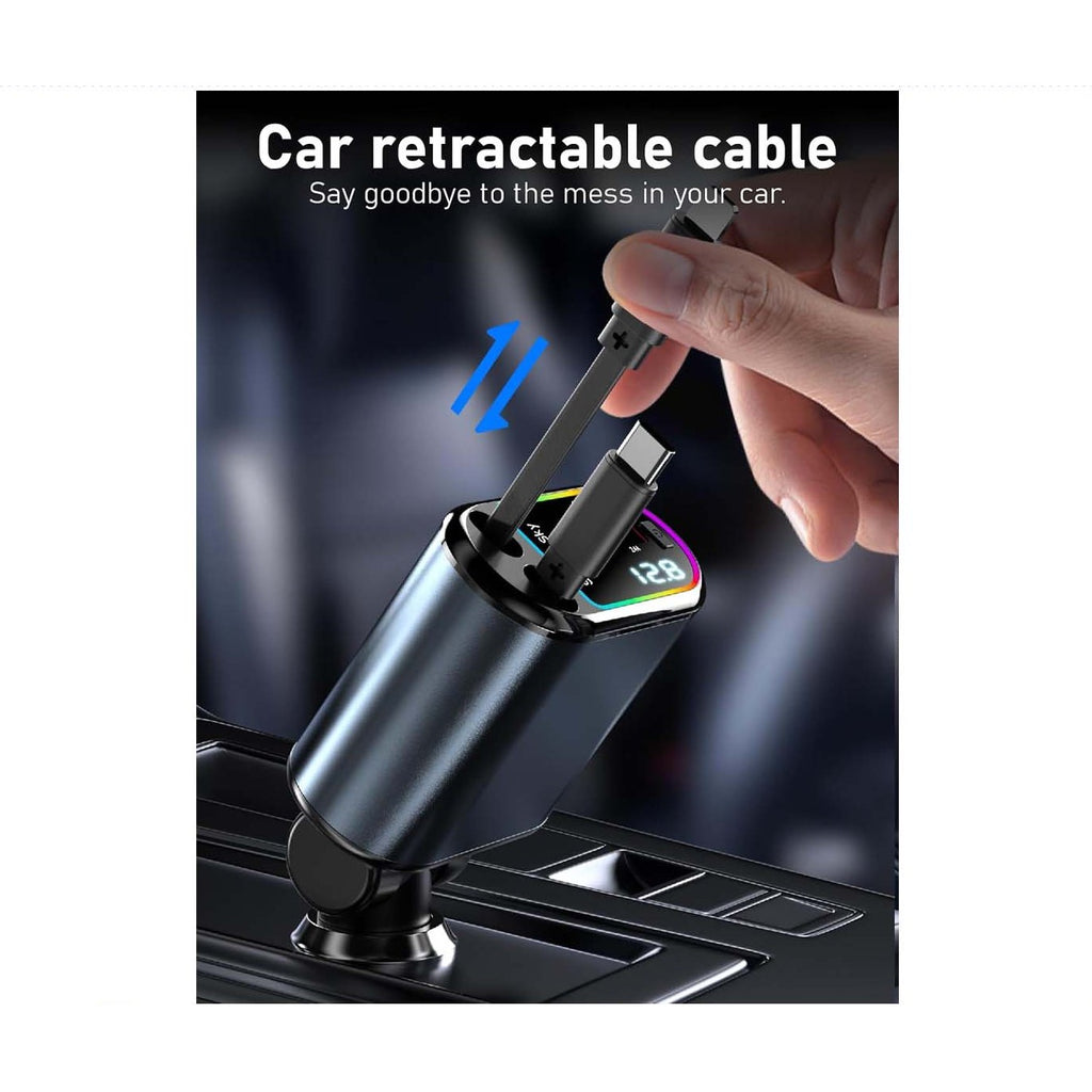 4-in-1 Retractable Car Charger LED Starlight PD 120W product image 2