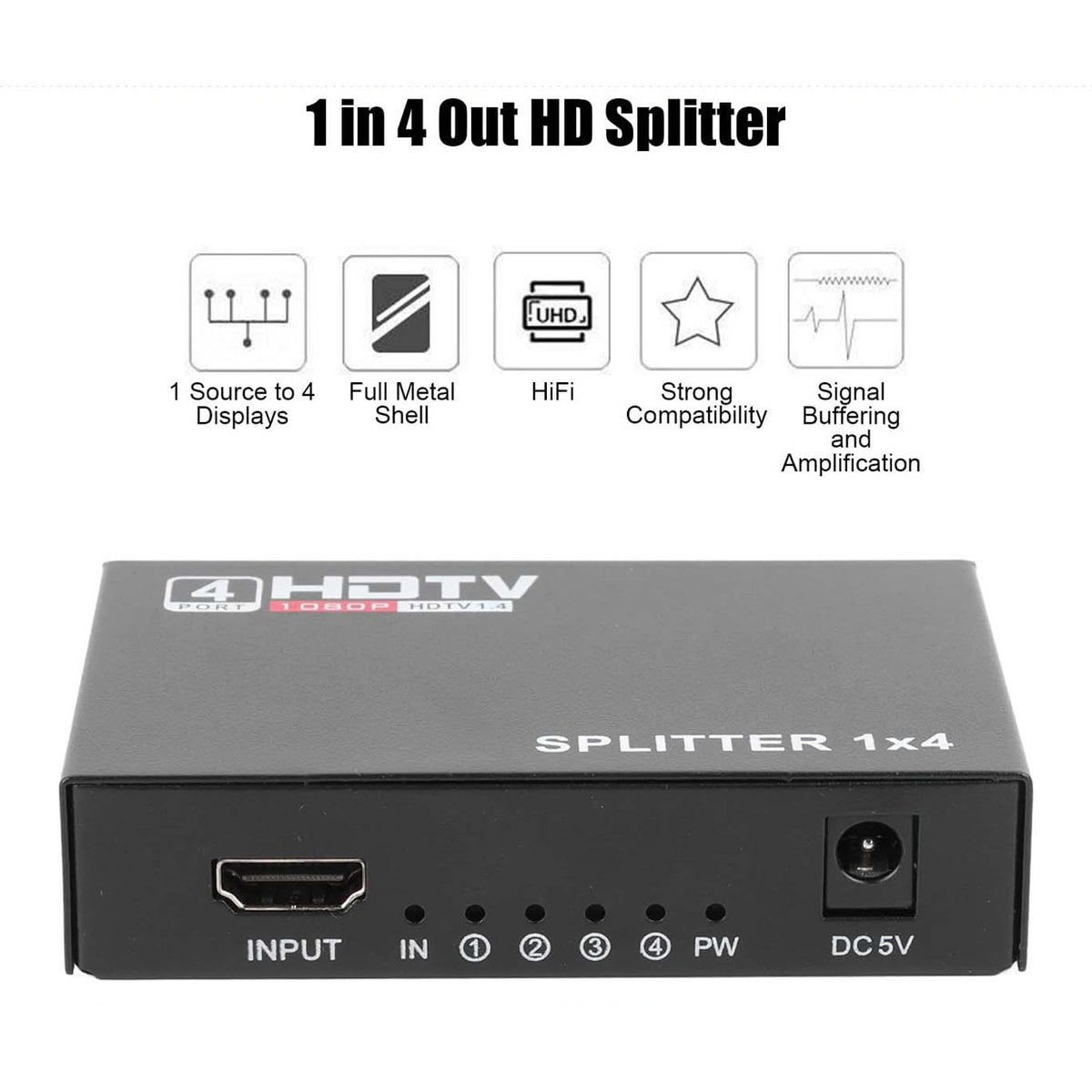 4 - Port Plug and Play HDMI Splitter product image 3