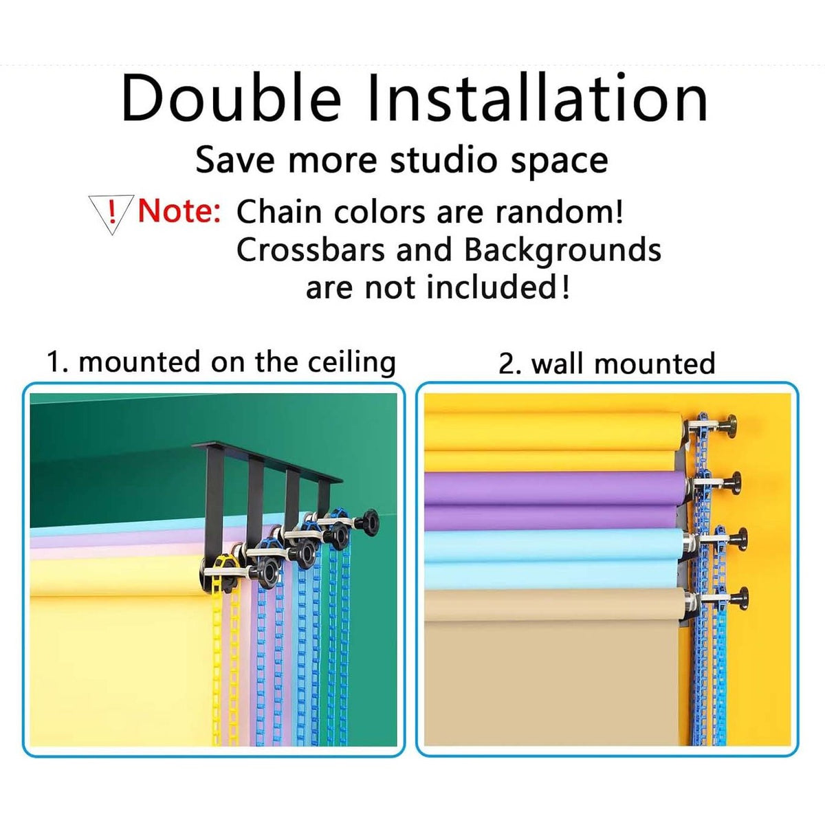 4 Support Photography Backdrop Wall Mount Roller image 2