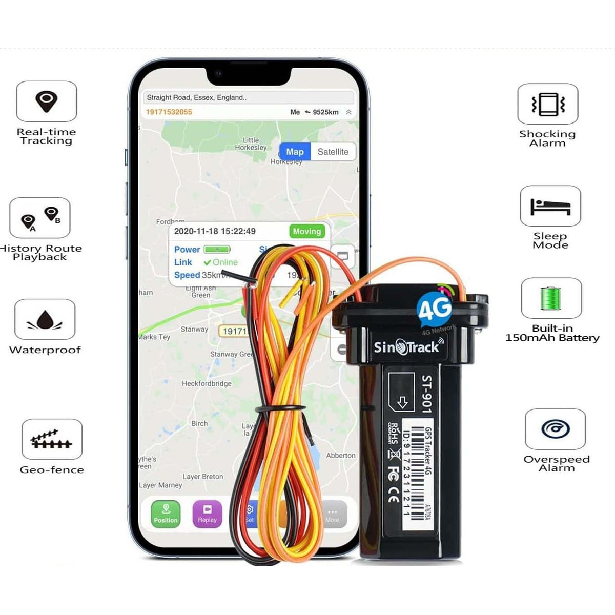 4G GPS Tracking Device with Relay product image 1