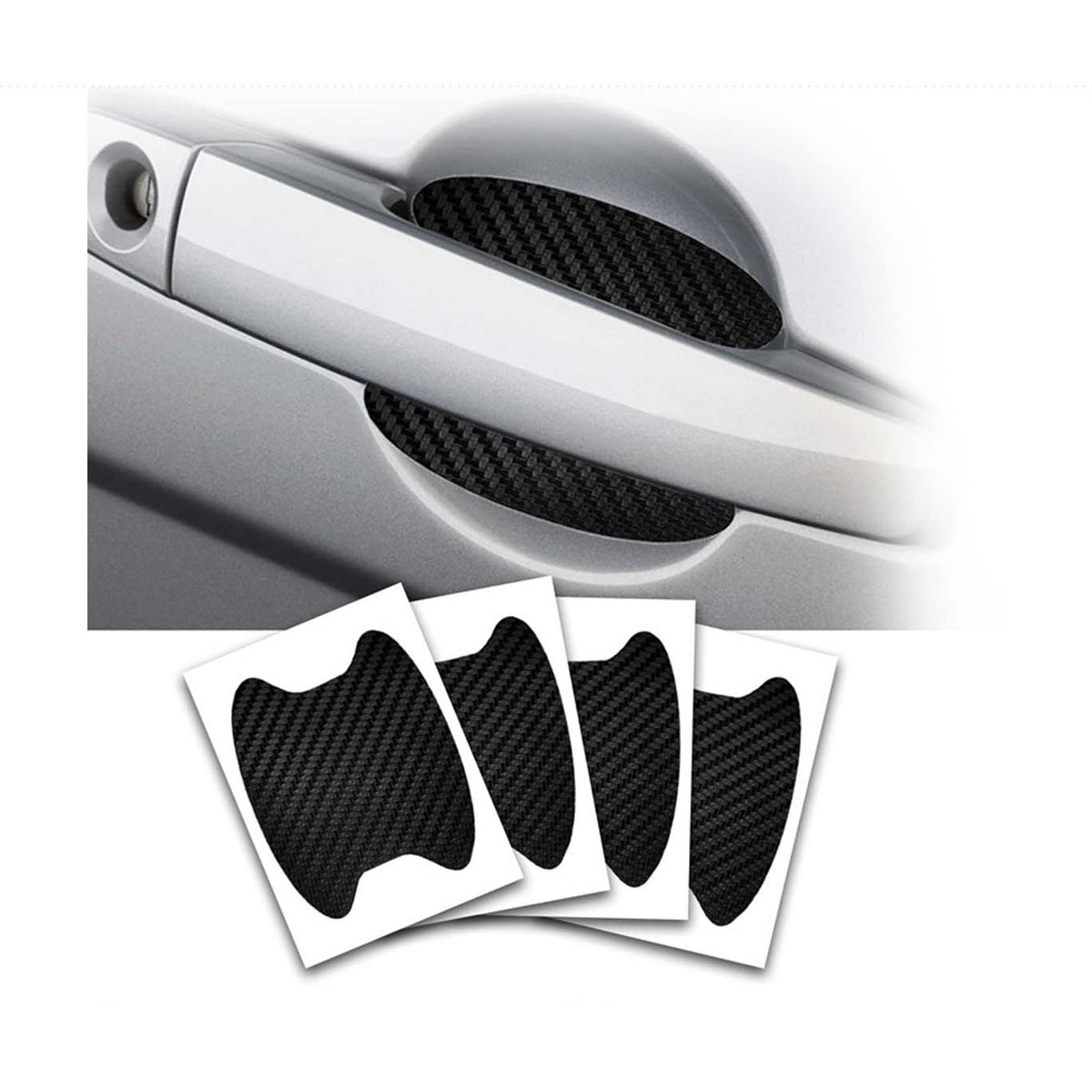 4Pcs Carbon Fiber Anti-Scratches Door Handle Sticker featured image