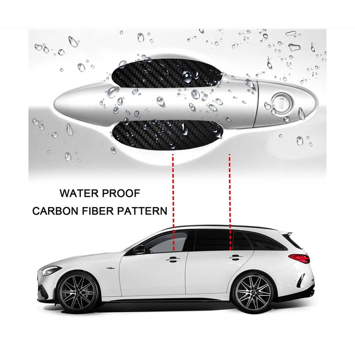 4Pcs Carbon Fiber Anti-Scratches Door Handle Sticker image 2