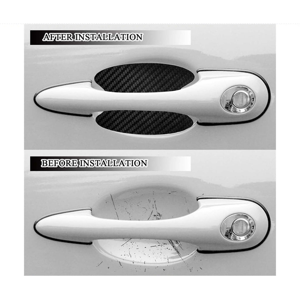 4Pcs Carbon Fiber Anti-Scratches Door Handle Sticker image 3