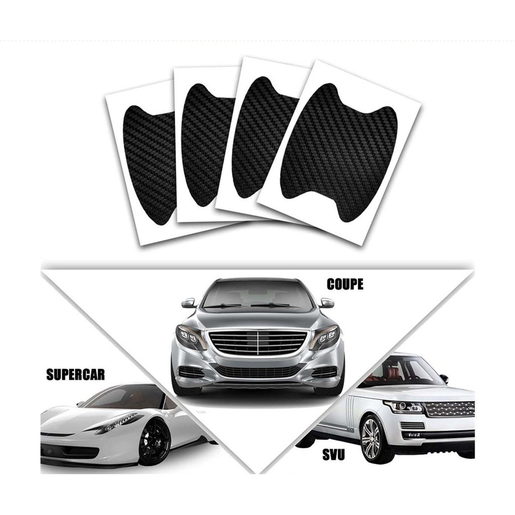 4Pcs Carbon Fiber Anti-Scratches Door Handle Sticker image 4