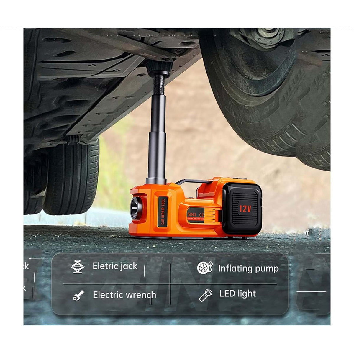 5 in 1 Electric Hydraulic Car Jack with Wrench image 2