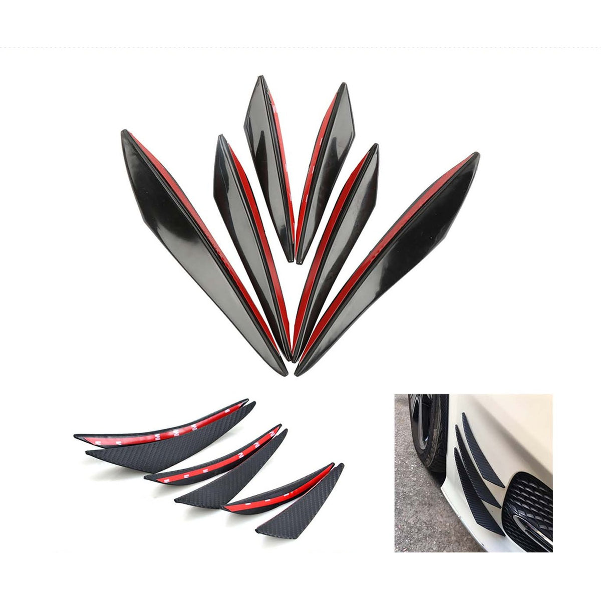 6pcs Front Lip Splitter Fins Car Body Kit Decoration product image 1