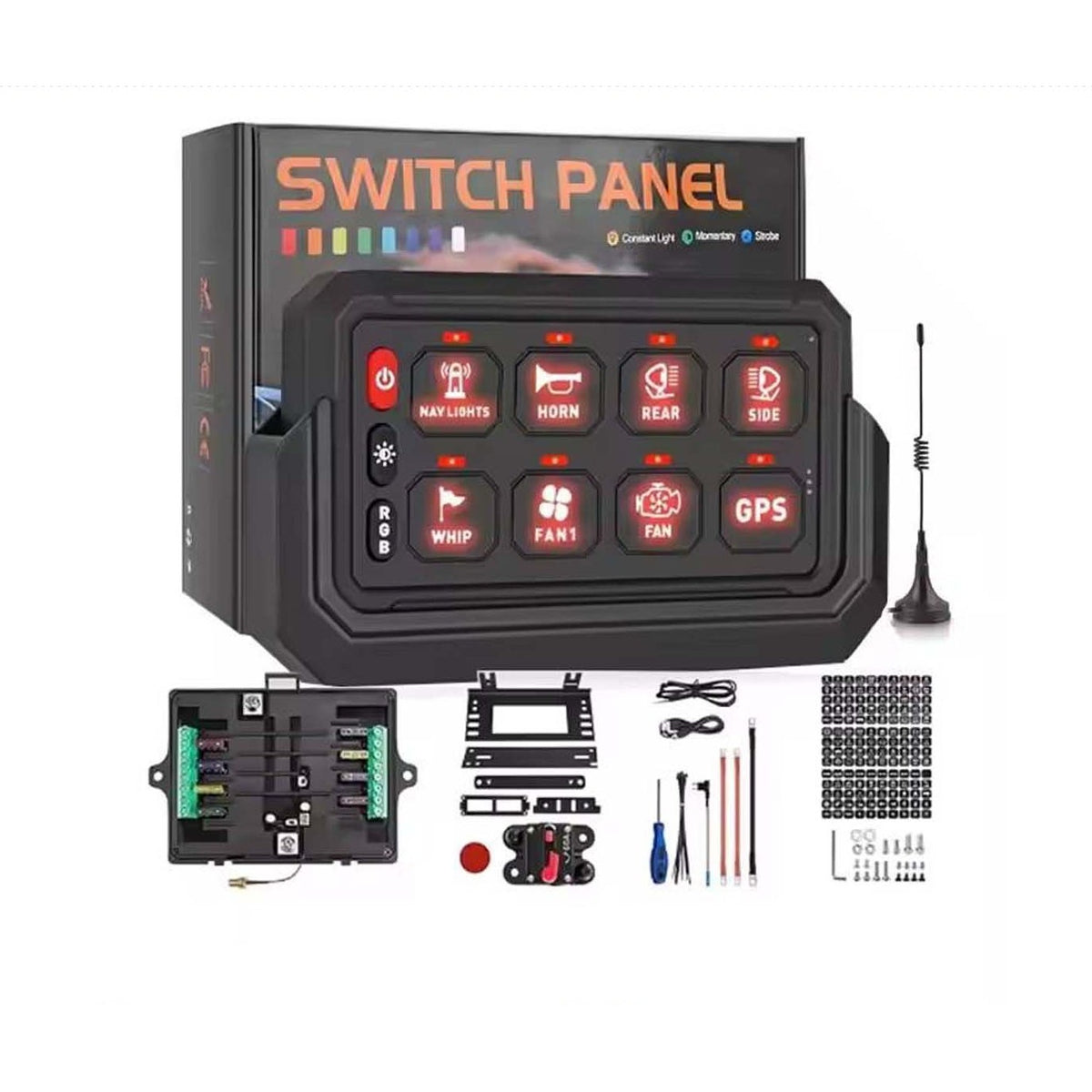 8 Gang Wireless Remote Control LED Switch Panel for Car featured image