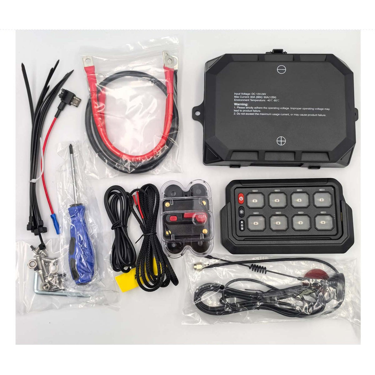 8 Gang Wireless Remote Control LED Switch Panel for Car image 2