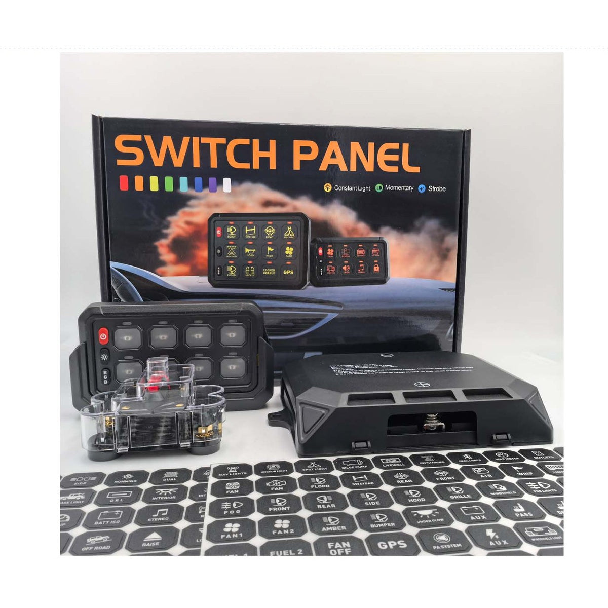 8 Gang Wireless Remote Control LED Switch Panel for Car image 3