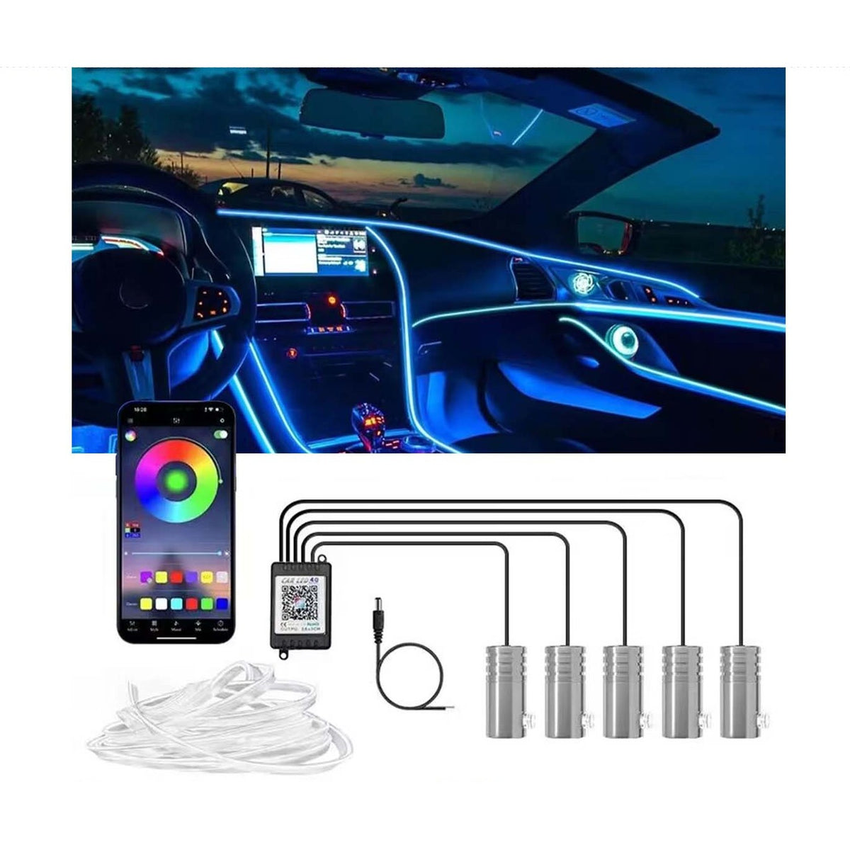 9 in 1 LED Interior Ambient Light and Footwell light for Car product image 2