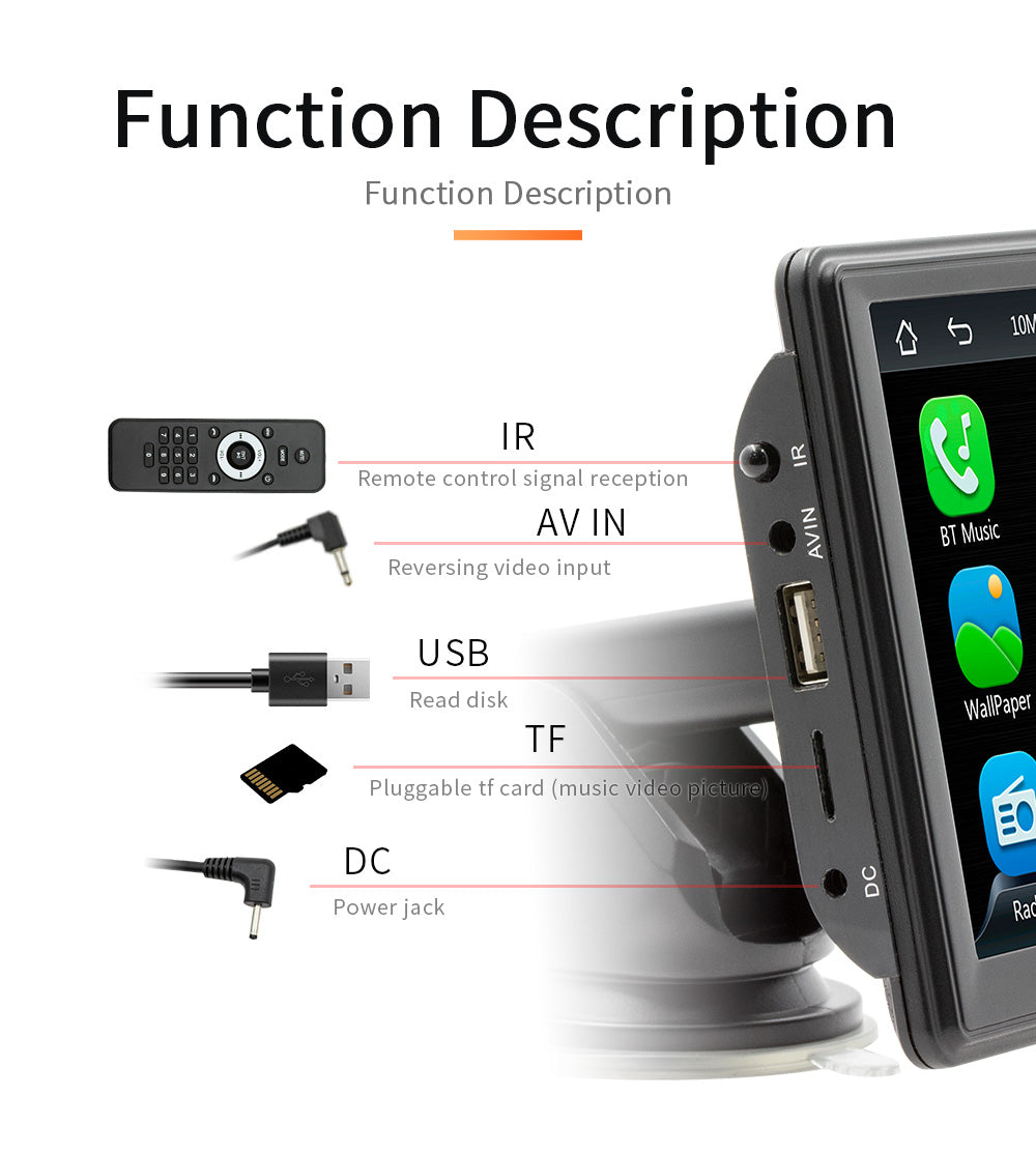 Universal Carplay Touchscreen for Car 7" HD Stereo