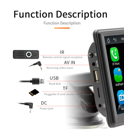 Universal Carplay Touchscreen for Car 7" HD Stereo